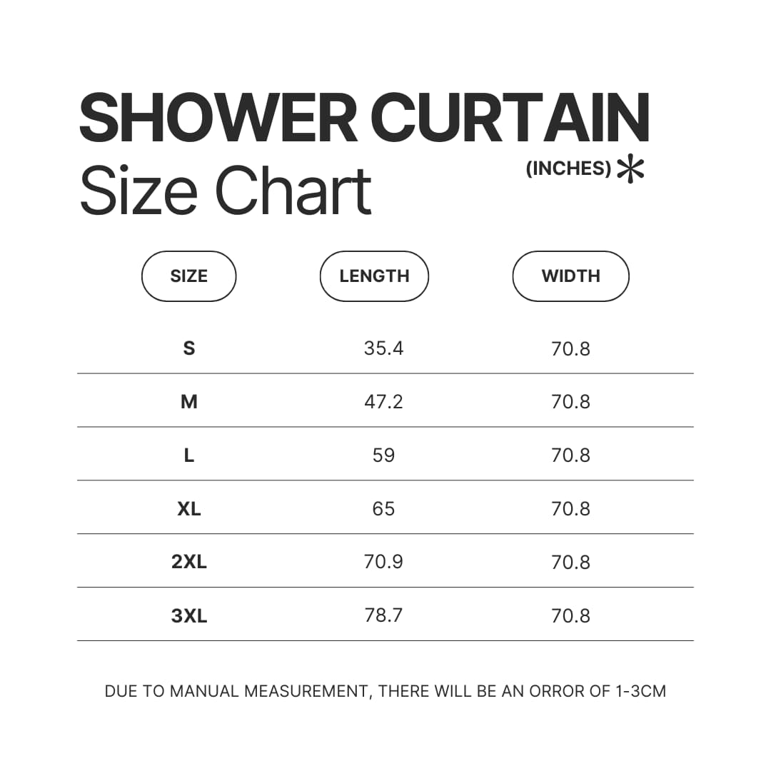 Shower Curtain Size Chart - Personalized World Store