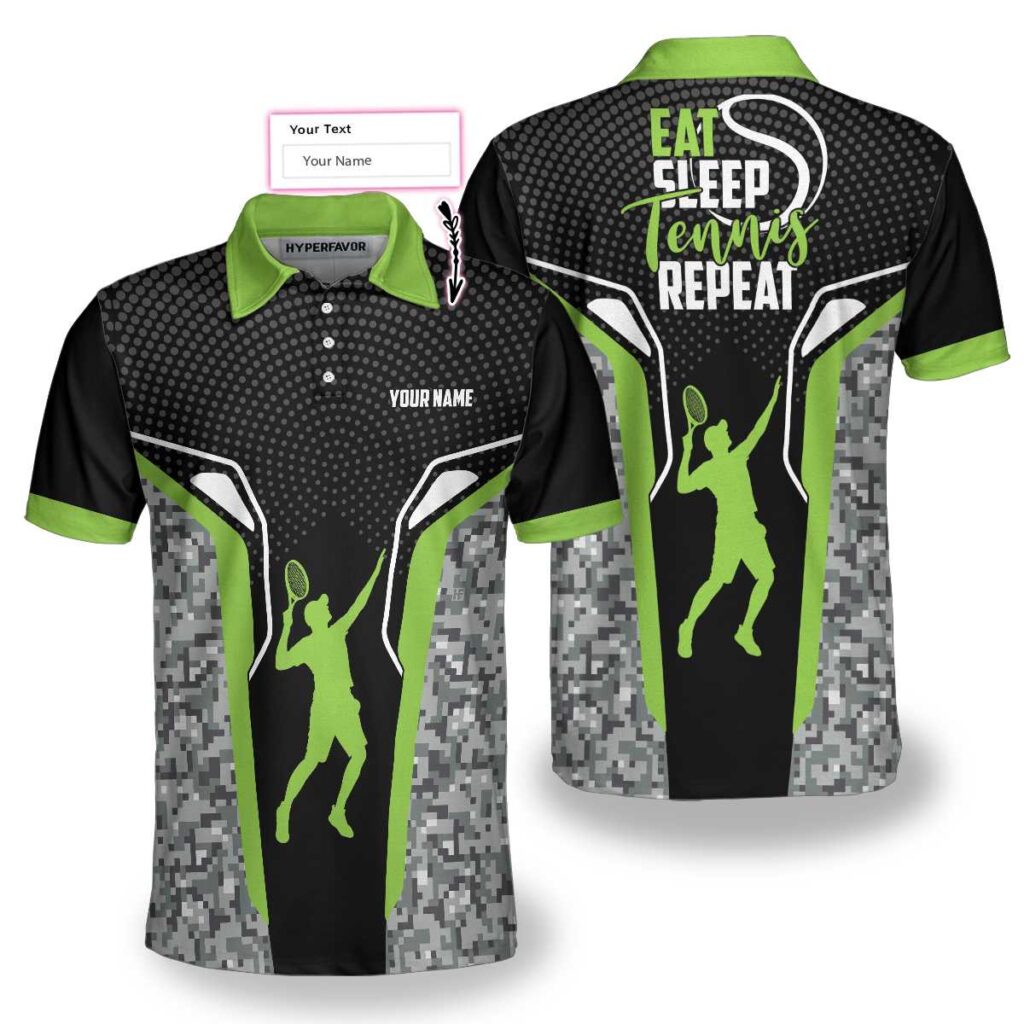 Eat Sleep Tennis Repeat EZ38 2302 Custom Polo Shirt - Personalized World Store