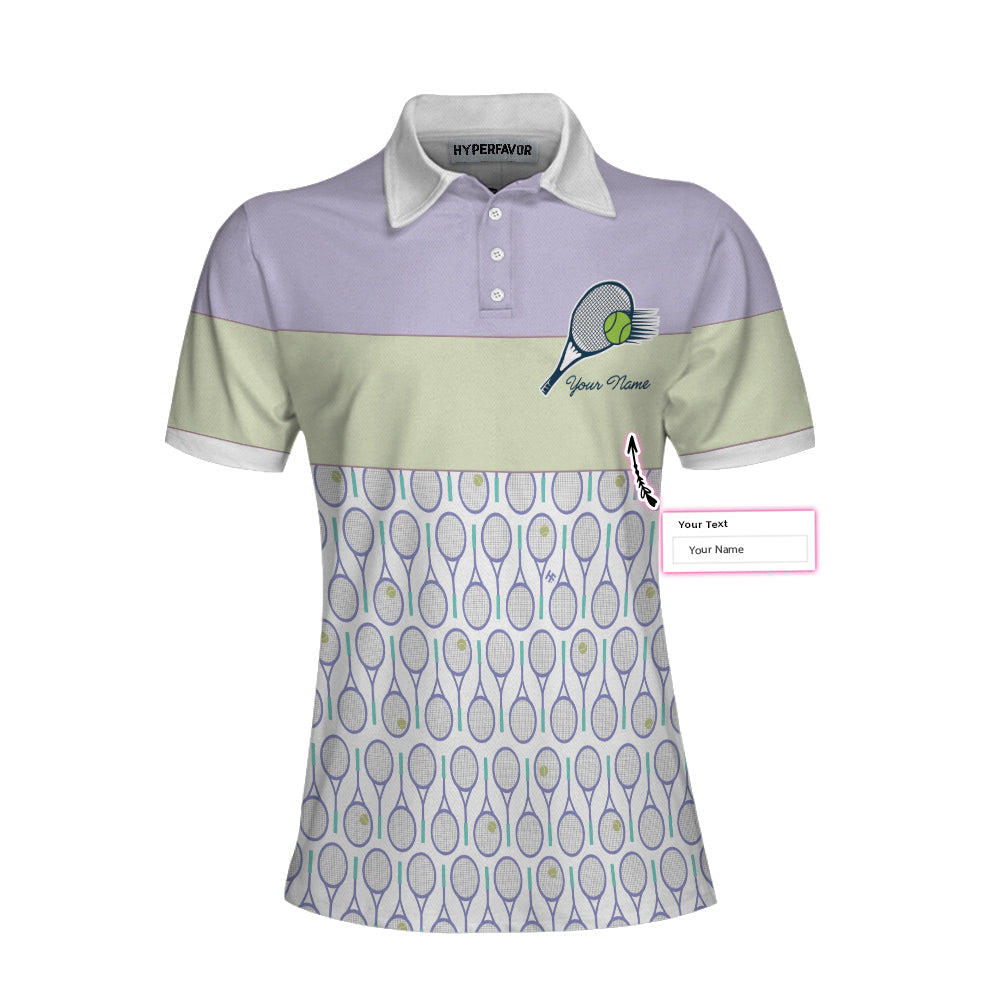 Tennis In Purple Pattern EZ77 2202 Custom Short Sleeve Woman Polo Shirt - Personalized World Store