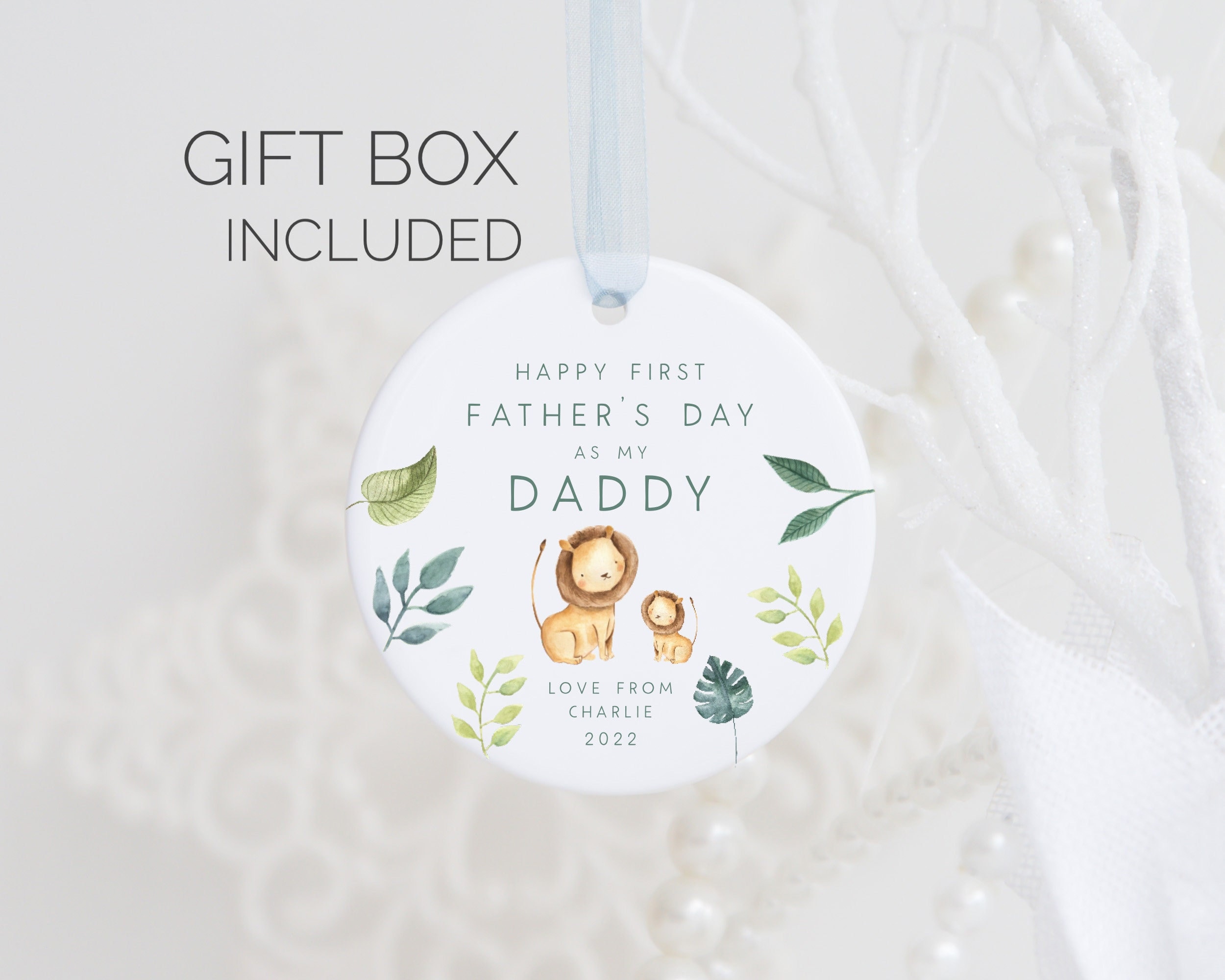 Personalised Happy First Father's Day Hanging Ceramic Ornament