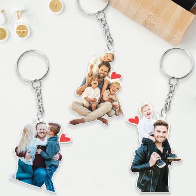 Custom Photo Keychain Fathers Day Gifts