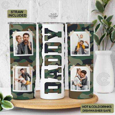 Dad Tumbler With Pictures Fathers Day Photo Tumbler