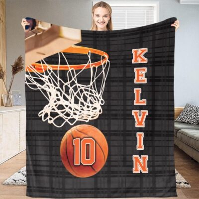 Personalized Basketball Blanket with Your Name Number