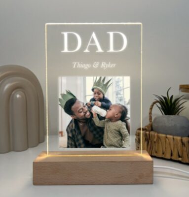 Personalized Custom Photo Picture LED Wood Stand Light Lamp