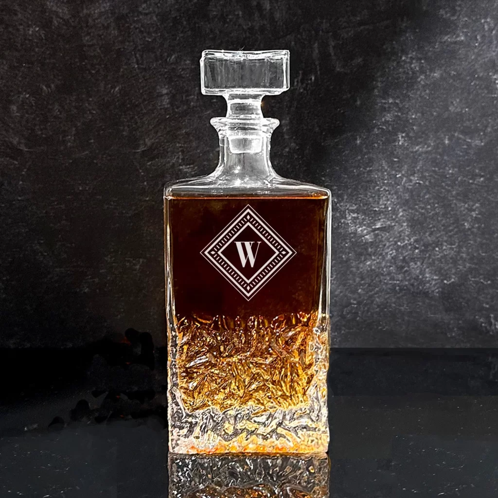 staged Kinsale onblack singledecanter Monogram W - Personalized World Store